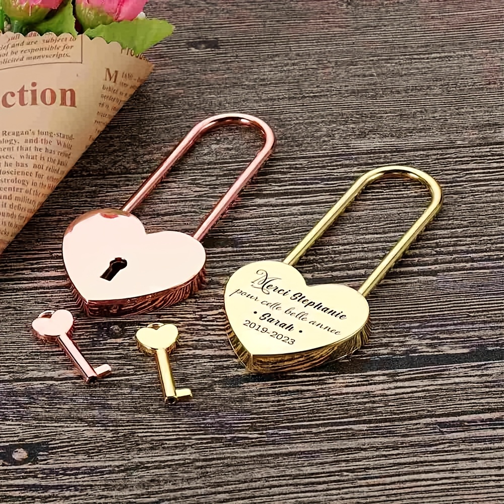 Personalized Laser-Engraved Heart-Shaped Lock