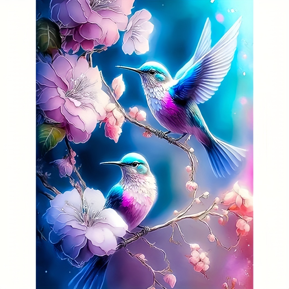 

30*40cm/11.8*15.7in Hummingbird Diy 5d Diamond Painting Full Diamond With Number Kits Home And Kitchen Fashion Mosaic Diamond Painting Canvas Wall Decoration Gift Crafts