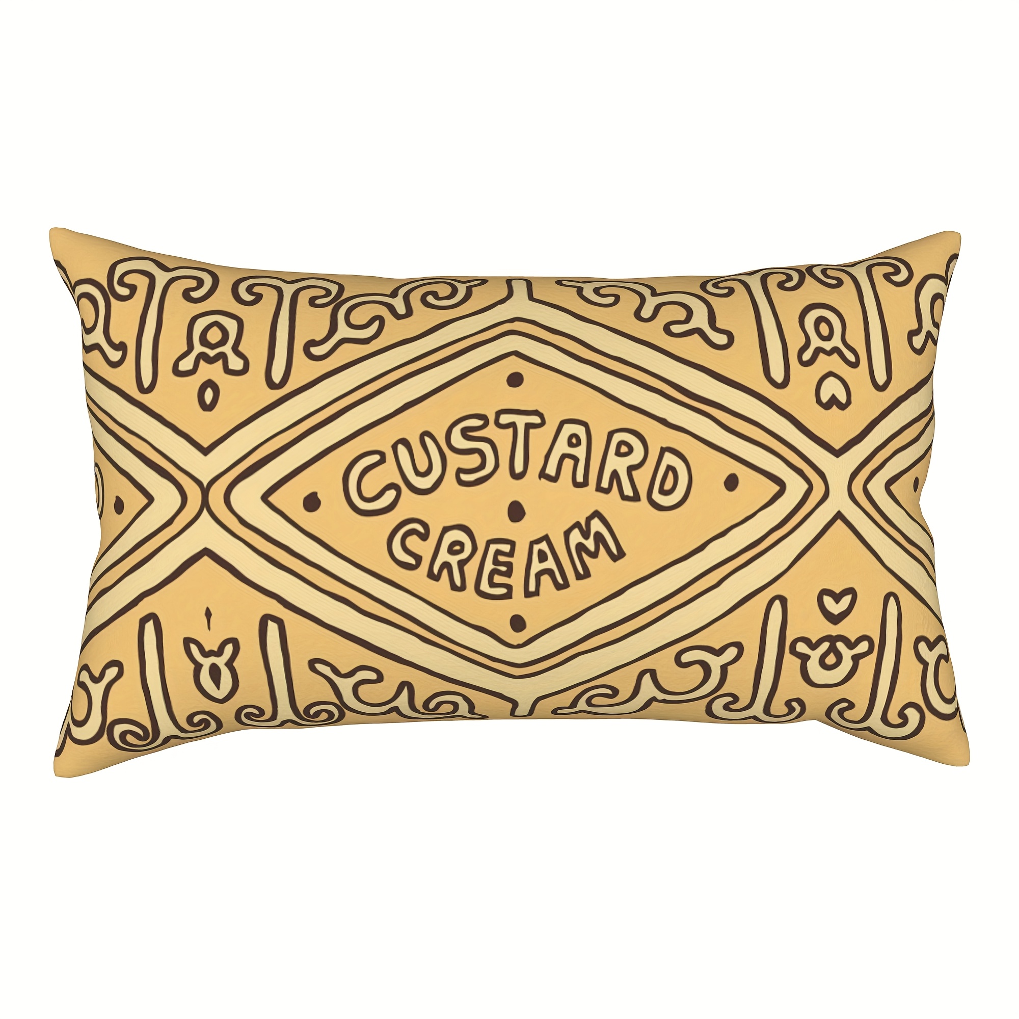 TEMU 1pc. British Cream Biscuit Pillowcase, Biscuit Print - Zippered Sofa/bed Cushion Cover, Machine Washable, Retro British Snack Decor For Living