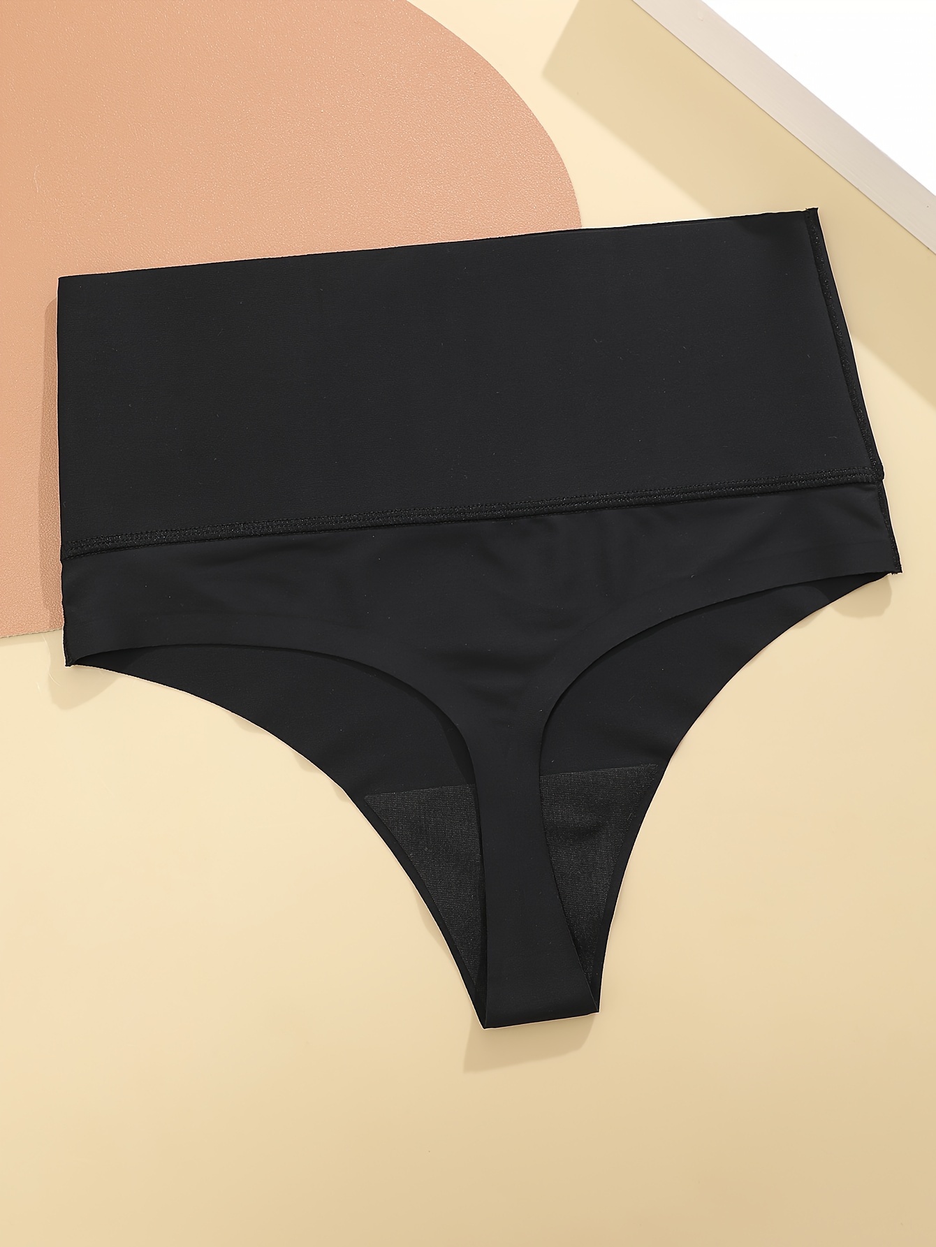 High Waisted Thongs Women Tummy Control Underwear Soft Nylon