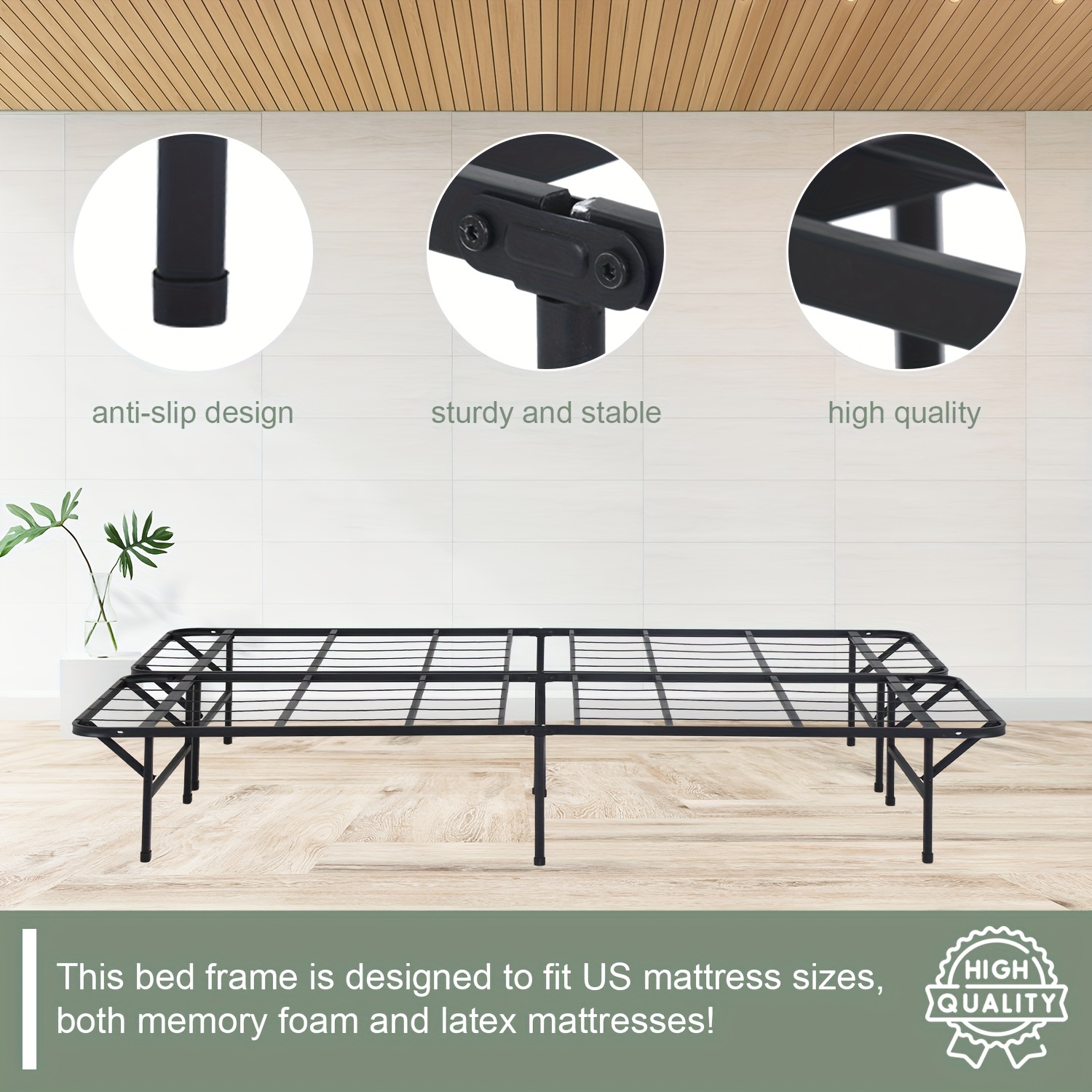 Width Of Full Sycol 14 Inch Metal Bed Frame Folding Bed Frame