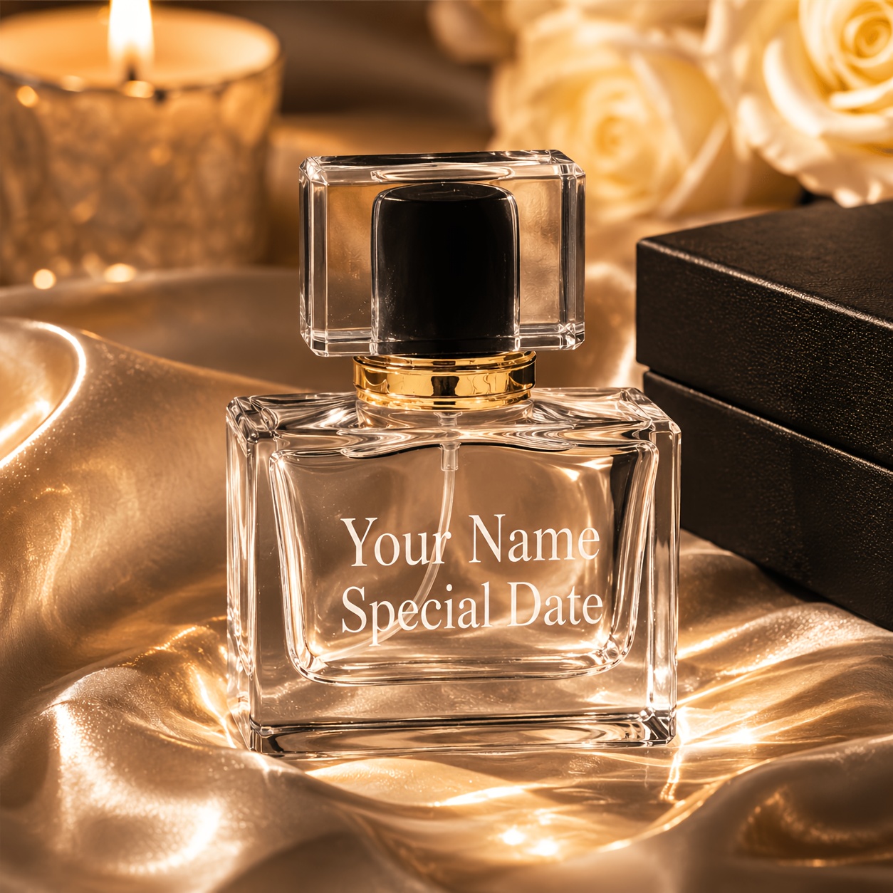 TEMU Personalized Laser Engraved Perfume Bottle, Custom Name & Date Empty Glass Refillable Atomizer, Decor Ornament, Wedding Birthday Anniversary
