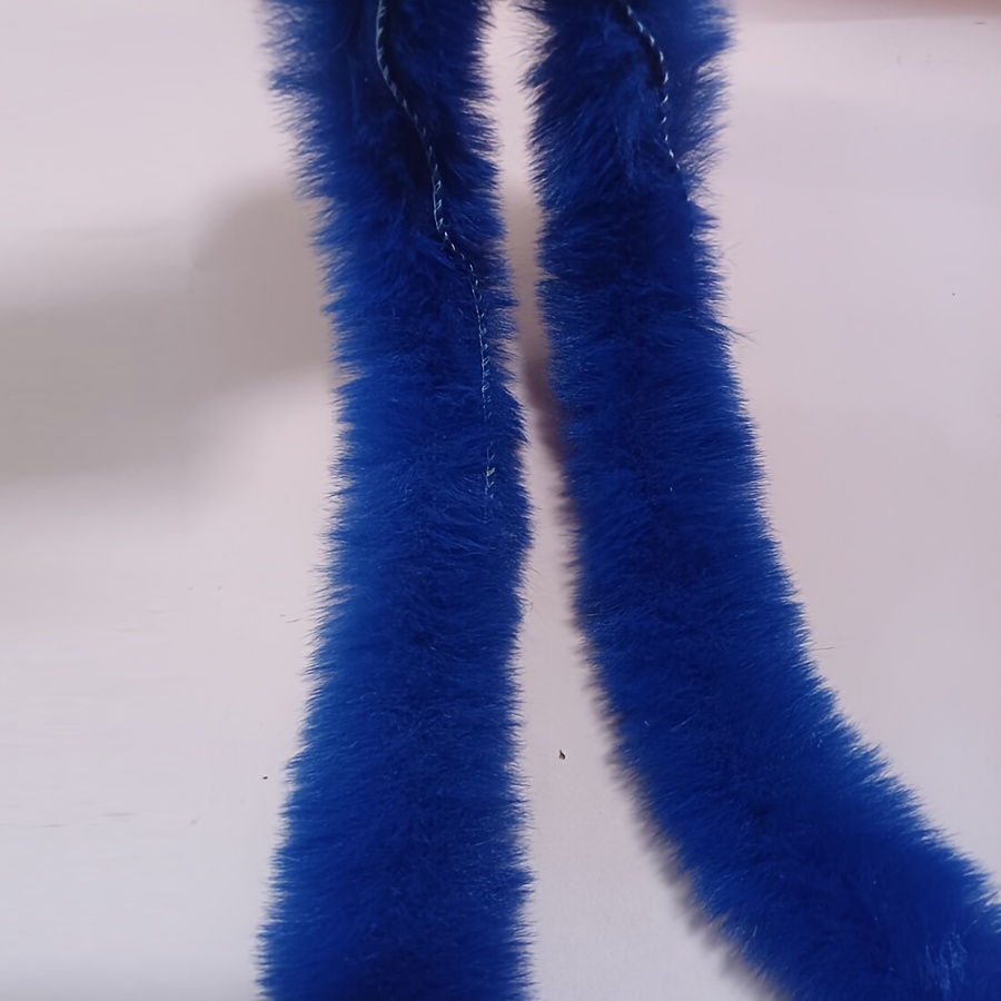 

1m Luxurious Royal Blue Fur Trim - Soft Plush Decorative Strip For Diy Crafts, Clothing, Shoes, Hats & Bags With Detailing, Hat Accents|luxurious |soft Texture