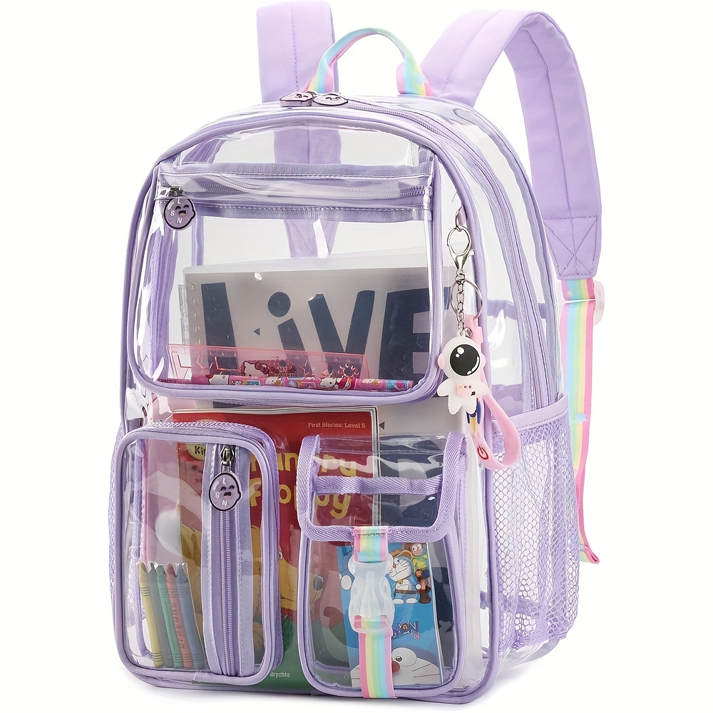 Clear Backpack - Large Clear Backpack Heavy Duty Transparent Backpacks For School See Through Backpack Clear Bookbag For Student Work Travel D27b9b9c Fd7e 4e84 B94c 0ab2345efc0b.58befaa46c6e2c9b878c814deb33e2d0