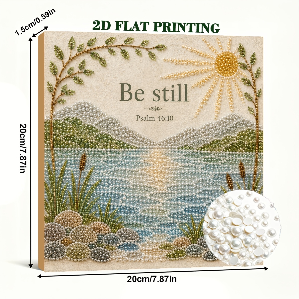 TEMU Christian Pearl Art Set, Pearl Painting Kit, Religious Poetry Landscape Pearl Diamond Painting, Pearl Crafts, Suitable For Beginners, Home Wall