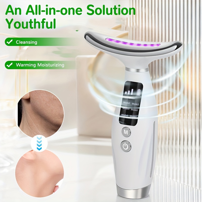 portable face and neck massager with 7   for women skin care and facial beauty device details 2