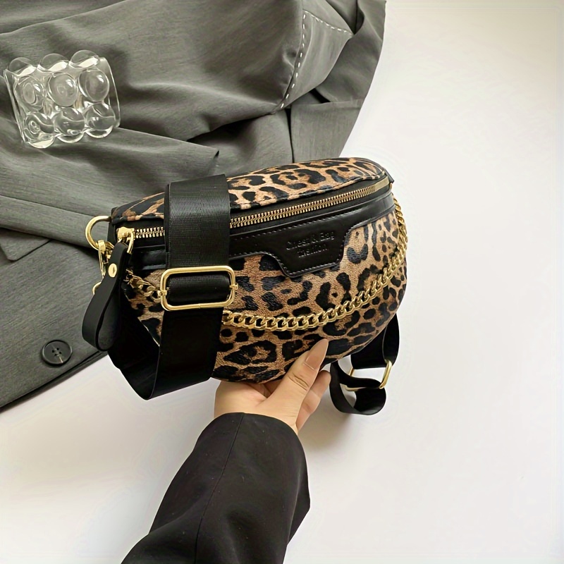 women s fashion leopard print waistbag chain - Temu