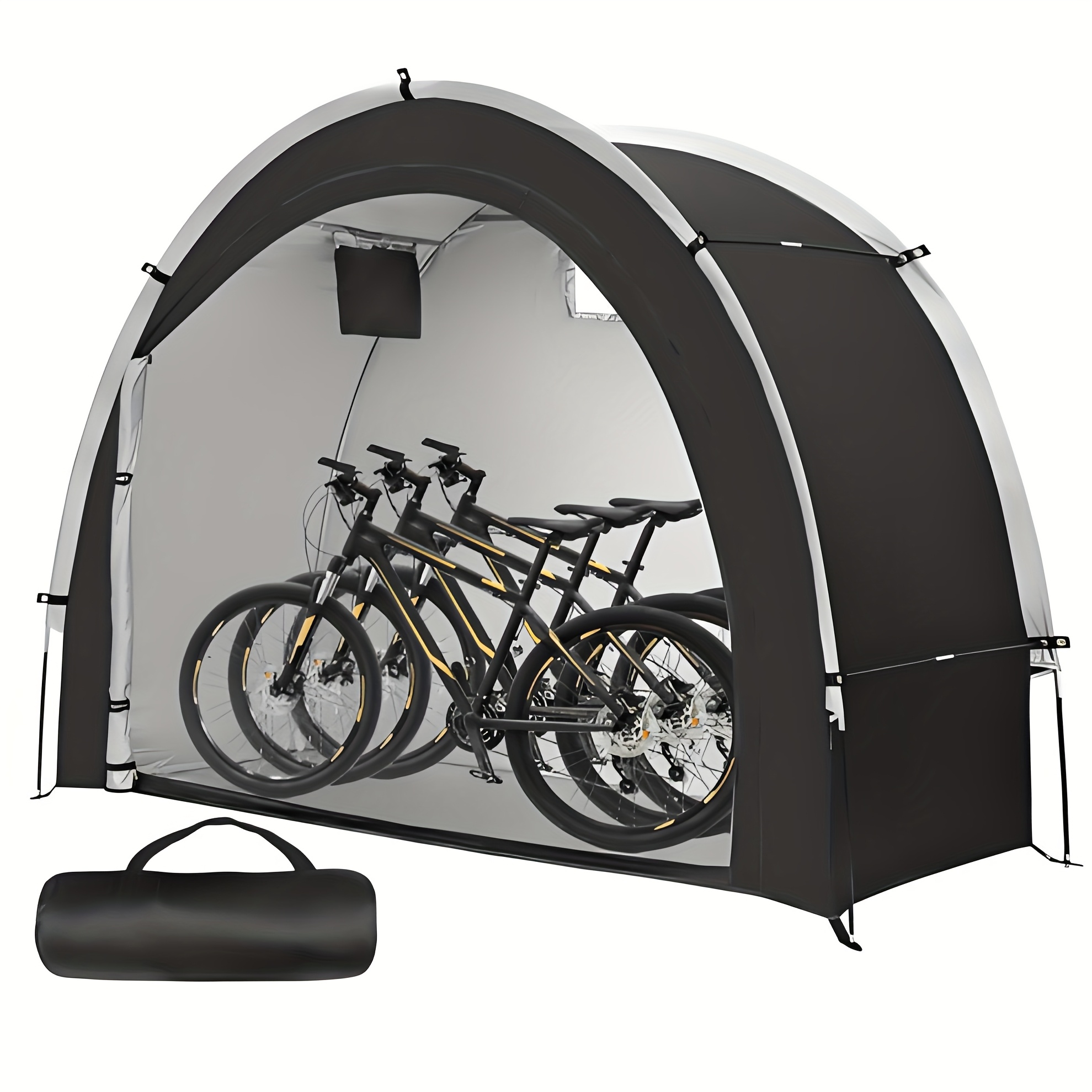 TEMU Motorcycle Storage Shed Tent, Outdoor Portable Equipment Storage, Made Of 210d Oxford Fabric With Pu Coating, Blocks Sun, Rain & Snow, Fits 1-3