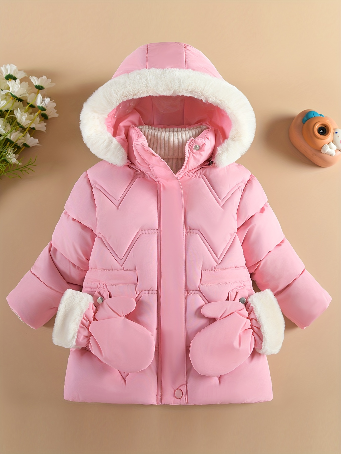 Boys Girls Long Winter Coat Parka Waterproo𝐟 Warm Puffer Jacket Fu𝐫 Hooded Ski Jacket Coat Baby Clothes For Girls