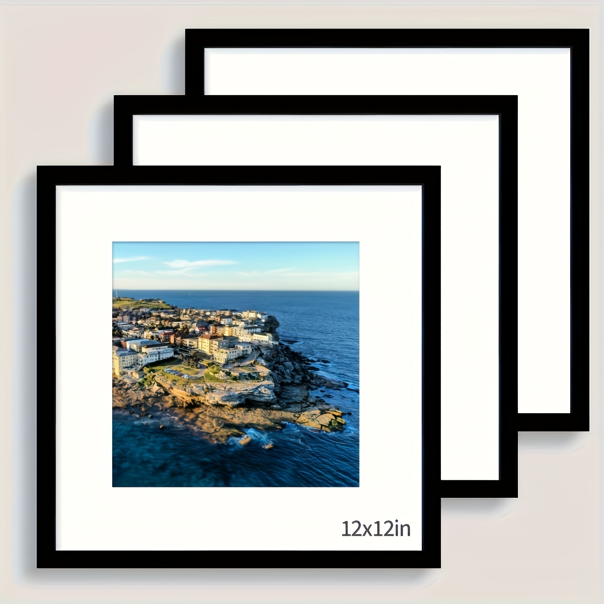3pcs/set Wooden Square Photo Frames | 15x15 20x20 25x25 30x30cm For Wall Or Desktop Decoration, , Single Picture Frame, Ideal For Festival Celebrations And Commemorative Gifts