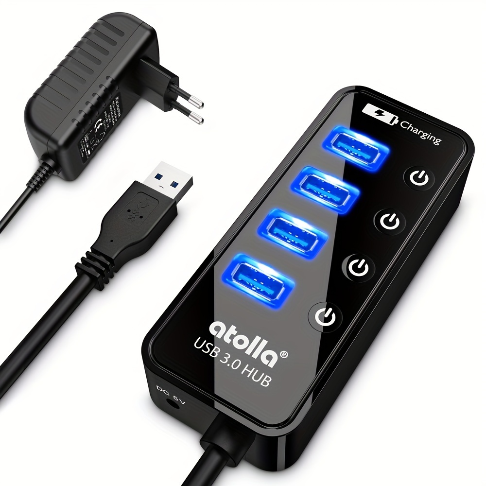 

Powered Usb 3.0 , 4-port Usb With Individual Switches - Power Adapter Included