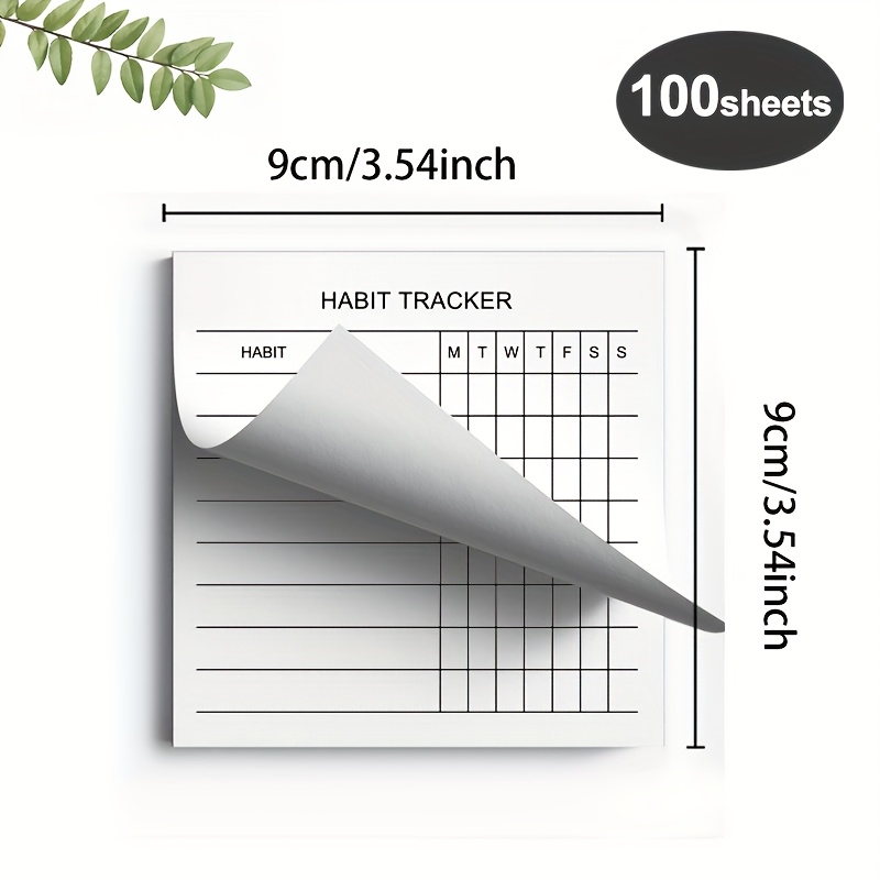 E-shop 100 Blatt Wöchentlicher Gewohnheitstracker Haftnotizen Flip Kalender, Minimalistisches Tägliches Agenda Notizbuch, Wöchentlicher Planer, -Liste,