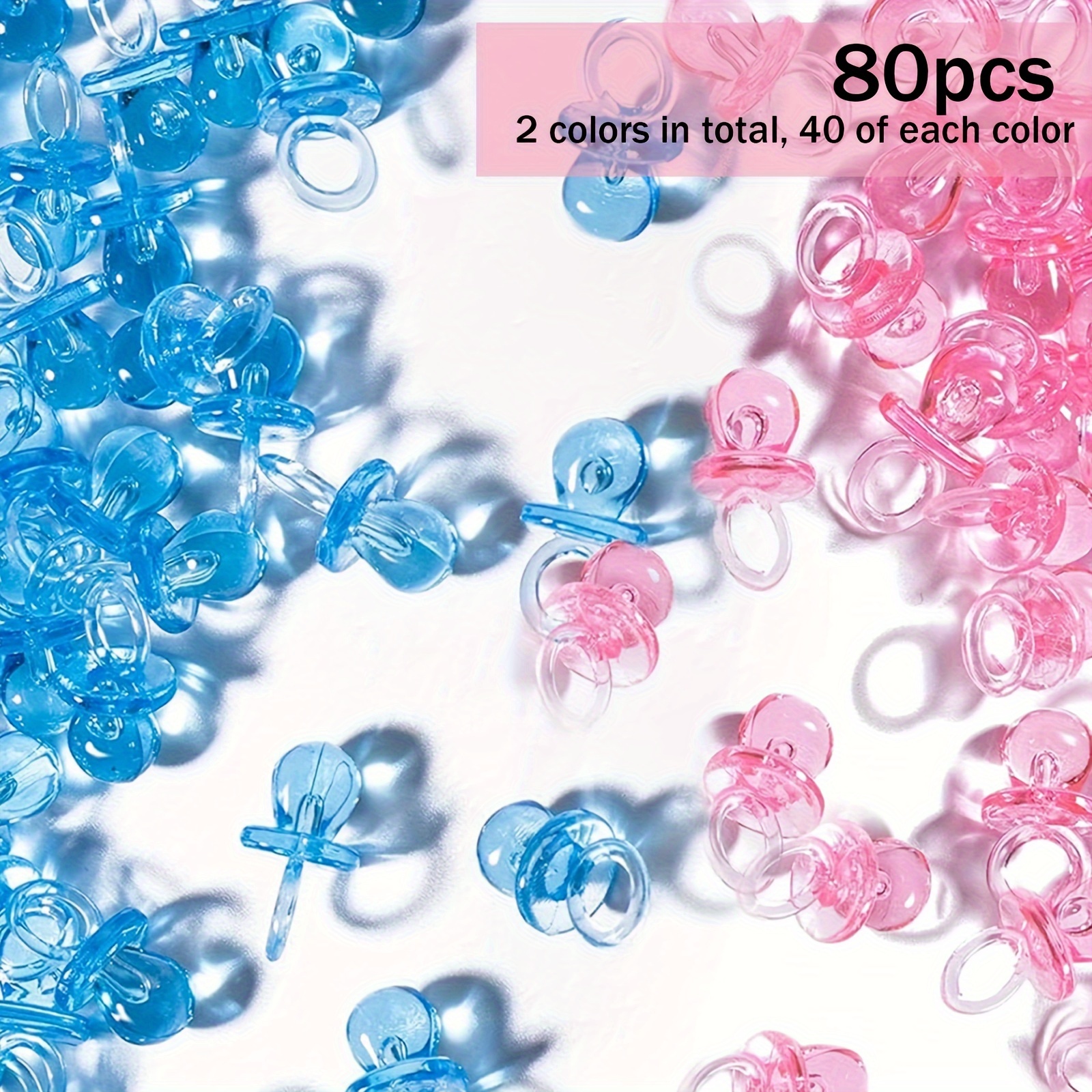 Image of 80pcs Mini Translucent Acrylic Soothing Items, 0.86" - Ideal For Shower Games, Gender Reveal & Birthday Party Decorations, Durable & , With Threaded Bottom For Easy Crafting ,halloween,christmas