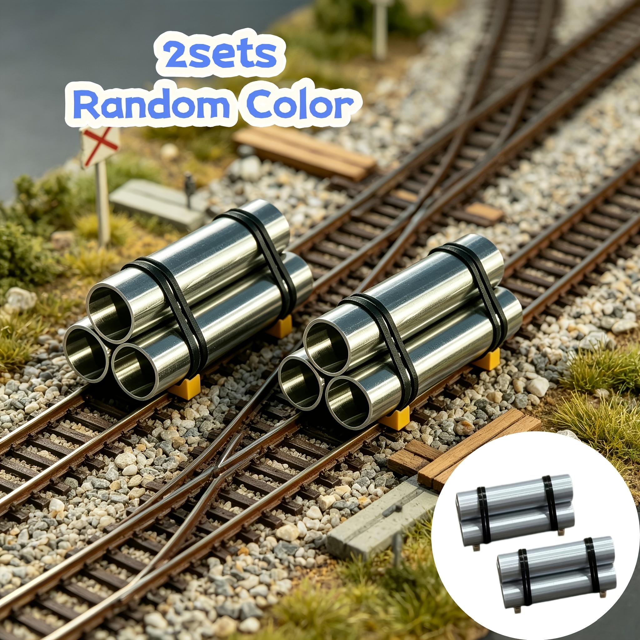 TEMU 2 Sets, N-scale Pipeline Load Models, Micro Landscape Train Freight Additions, Plastic Cargo Decorations, For Flat Car Miniature Industrial
