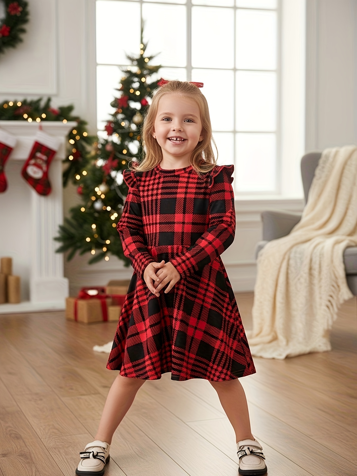 autumn winter casual fashion dress red black - Temu Oman