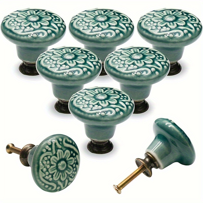 

12pcs Cabinet Knobs, Ceramic Cabinet Knobs, Dresser Knobs Drawer Knobs, Door Knobs, Drawer Pulls Dresser Knobs, With Mounting Screws