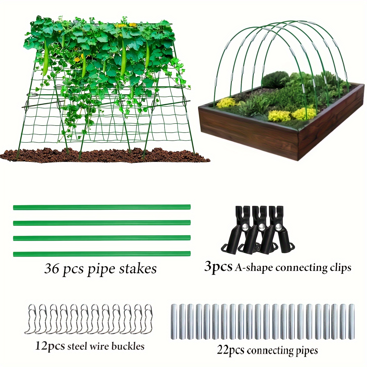 

28/36pcs Adjustable Fiberglass Garden Stakes, Diy 3-7ft Sturdy Plant Support Sticks For Tomato, Vegetables, Indoor & Outdoor Gardening Supplies