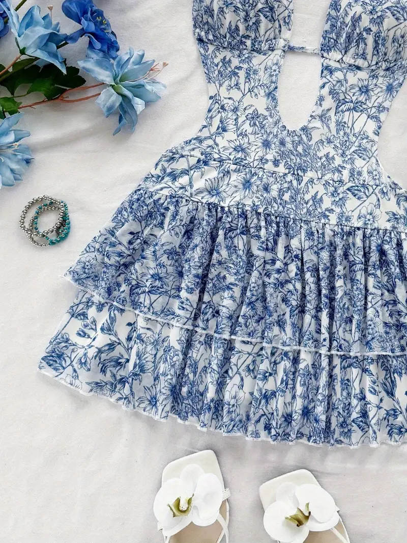 deep v neck backless mini dress White V Neck Pleated Backless Mini Dress