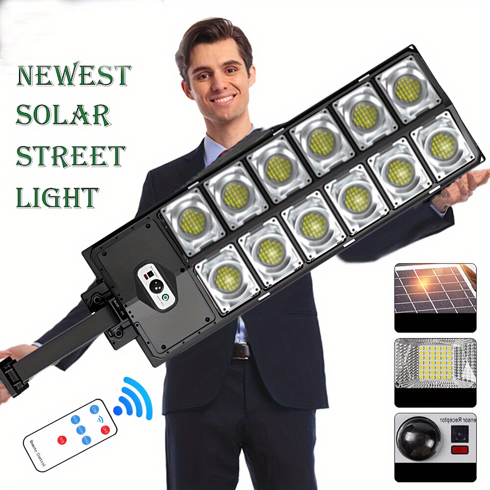 

New Led Light Double Row Street Light, Mode, Automatic Charging , , Solar Garden Light Induction Street Light Outdoor Lighting