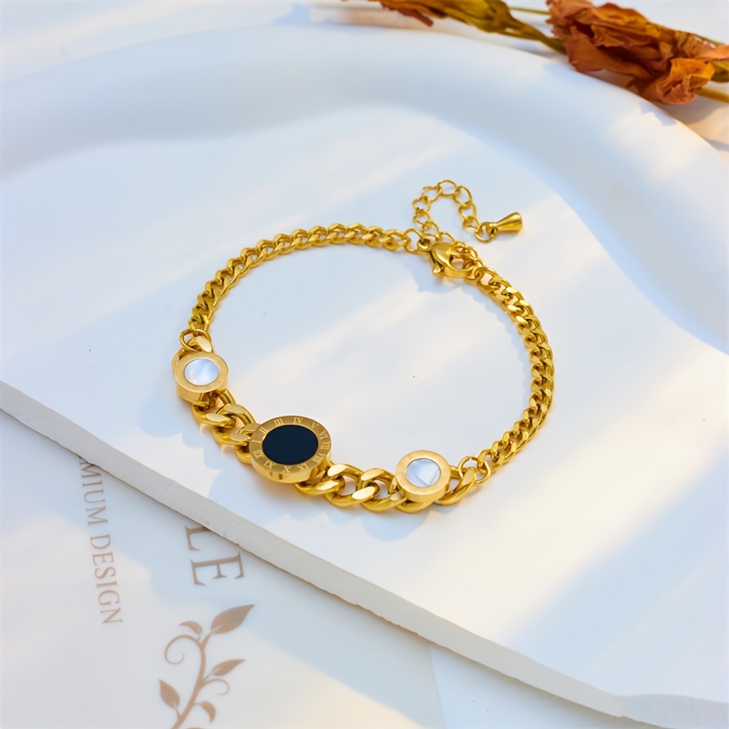Women's Roman Numeral Cuban Chain Bracelet