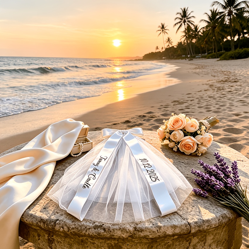 TEMU 1pc Custom Wedding Bow Headpiece, French Wedding Ceremony, Wedding Banquet White Small Headpiece, Double-layer Bow Headband, Custom Personalized