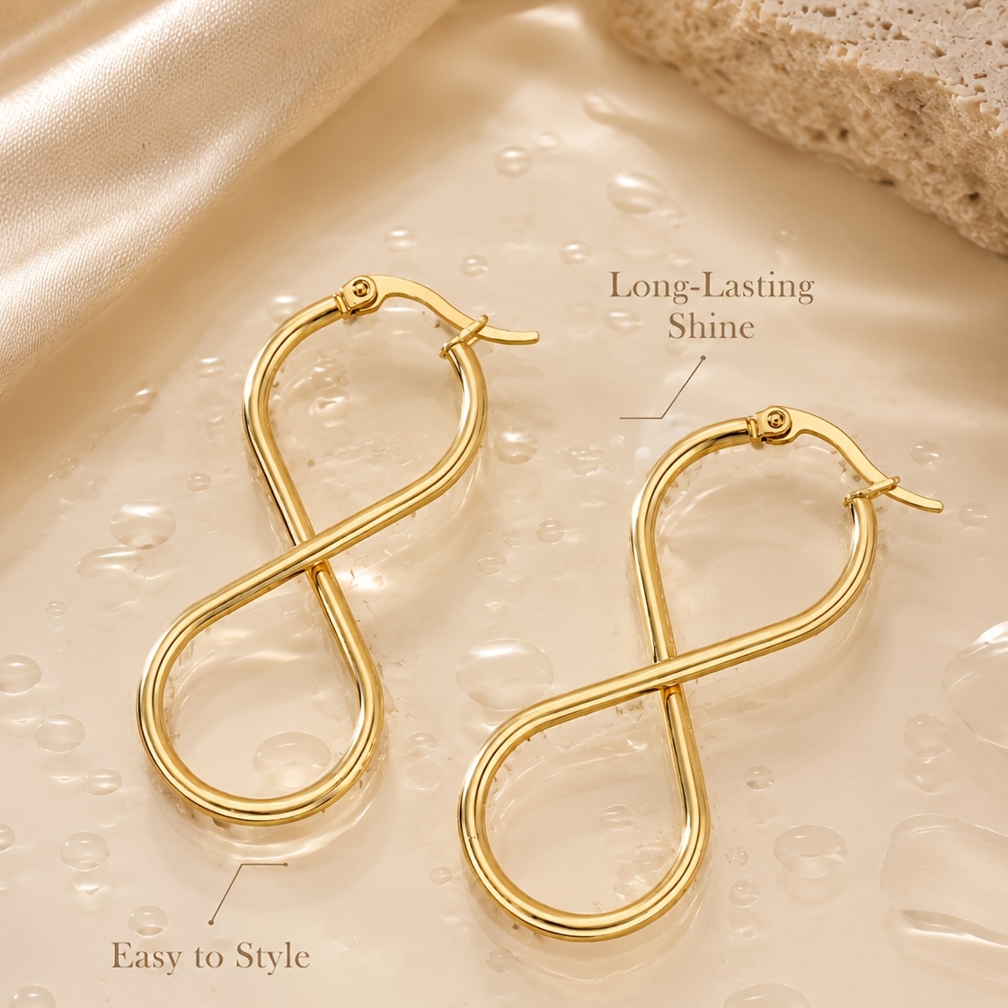Minimalist Titanium Steel Infinity 8-Shaped Earrings