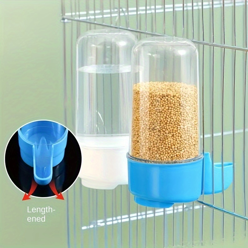 

2pcs Bird Feeder Water Dispenser, Automatic Parrot Feeder Cage Accessories, Clear Parakeet Seed Container Food Feeder For Cage, Squirrel Finch Budgies Canary