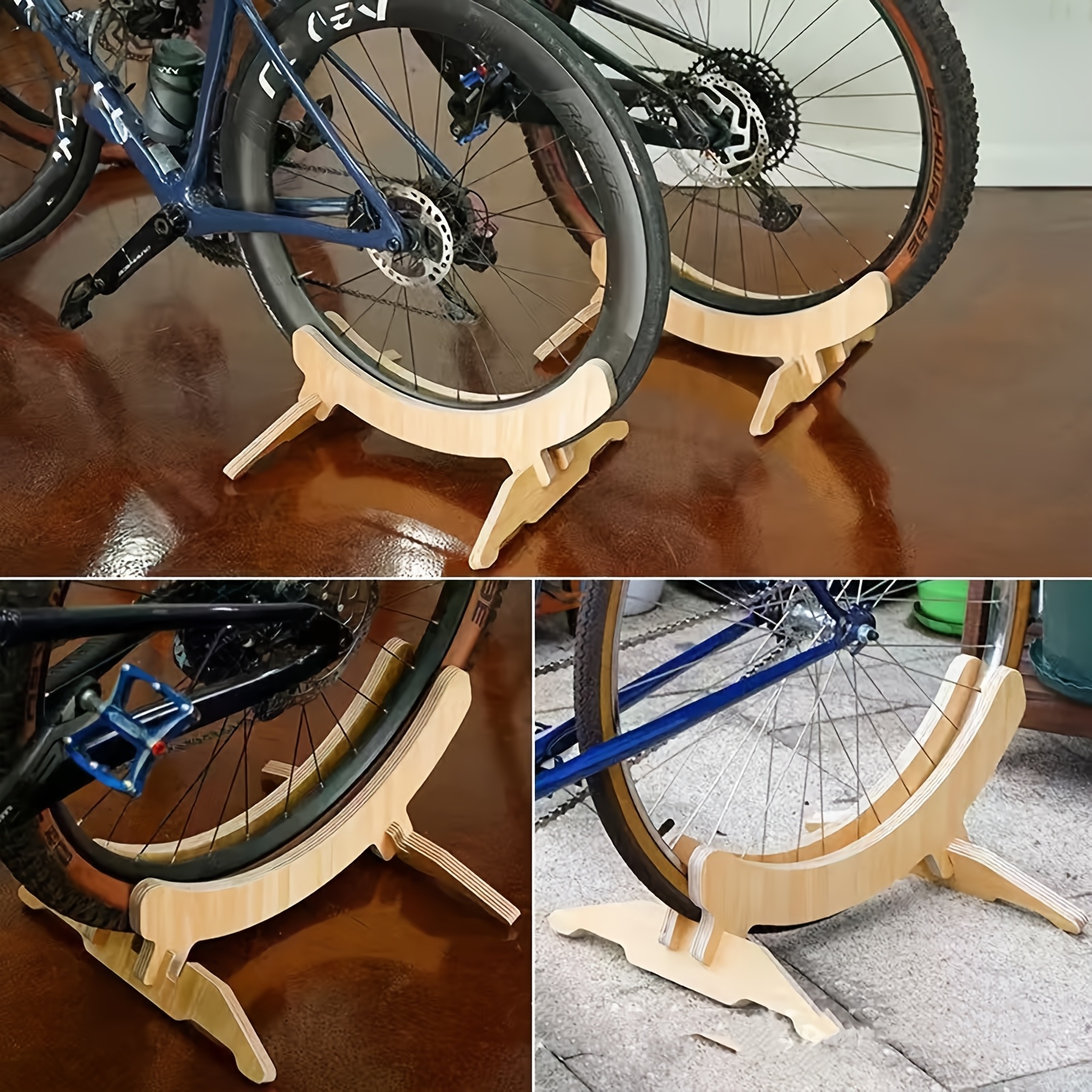 Wooden Bicycle Rack – Floor Stand for Bicycles, Safe Parking Solution, Space-saving Storage Rack, Convenient for Bicycle Display and Maintenance, Sturdy and Durable