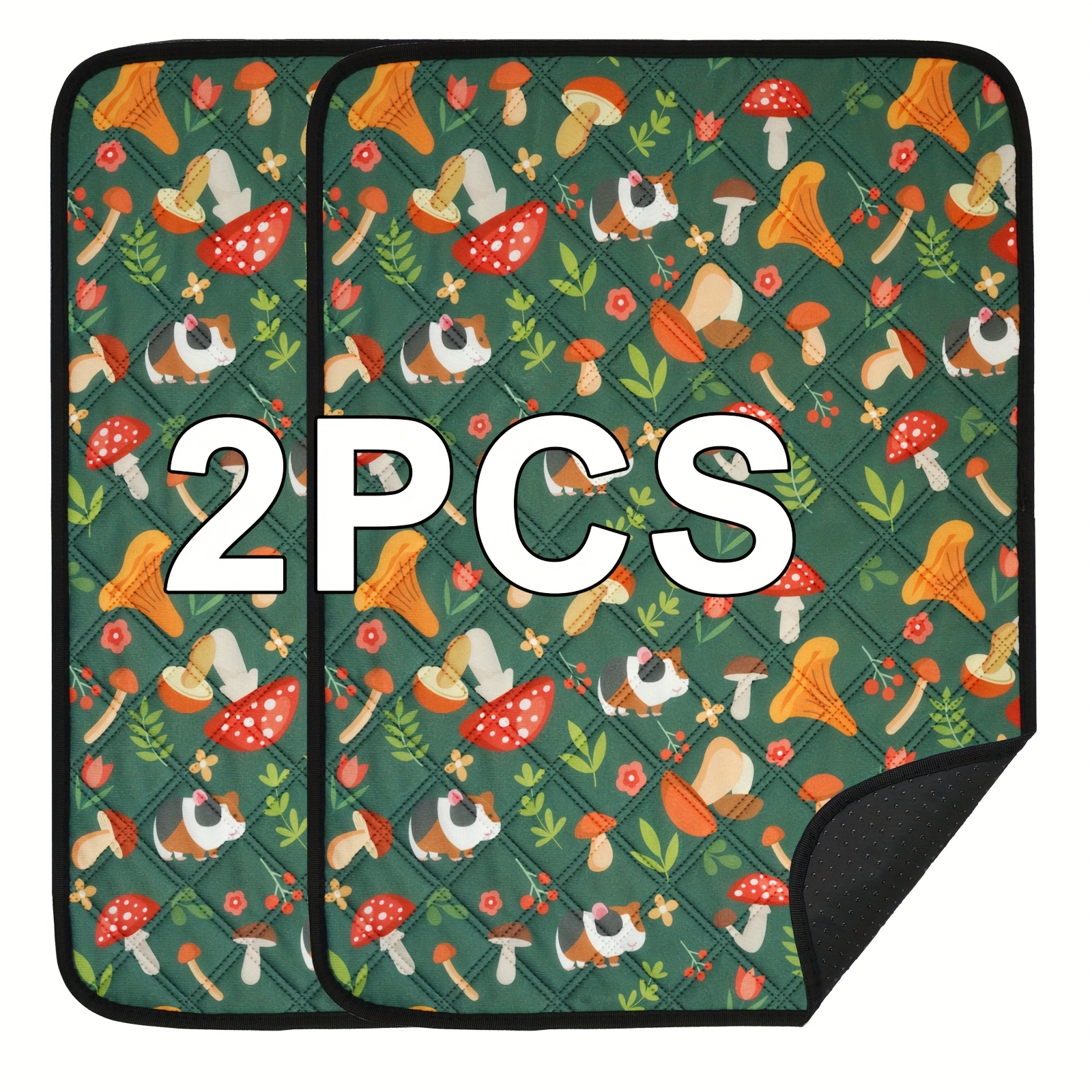 TEMU 2/4 Pack Of Printed Guinea Pig Cage Pads, Washable Bedding For Guinea Pigs, Reusable And Super Absorbent Guinea Pig Pee Pads, Suitable For Small