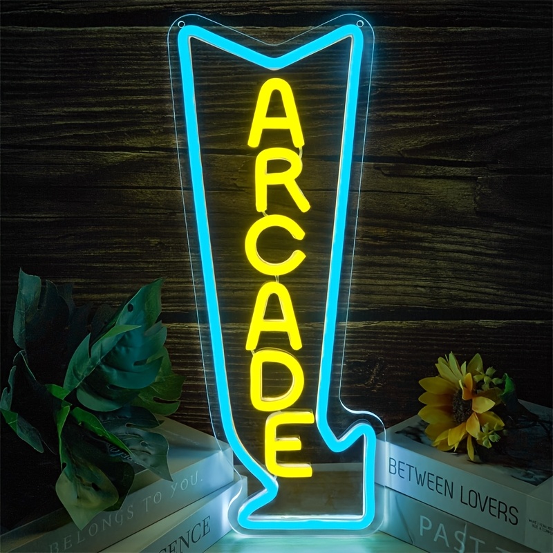 TEMU 1 Piece Of Arcade Neon Sign, Usb Powered With Adjustable Brightness, Suitable For Wall Decoration, Ideal For Game Rooms, Bars And Decor.