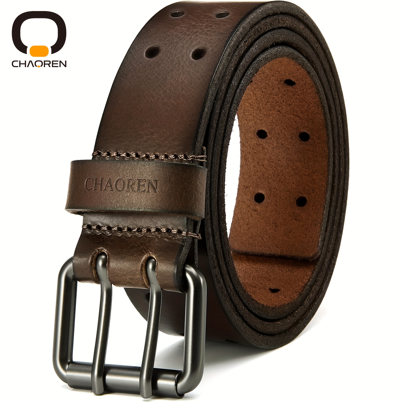 

Chaoren Leather Work Belt - 38mm Double , Handmade And