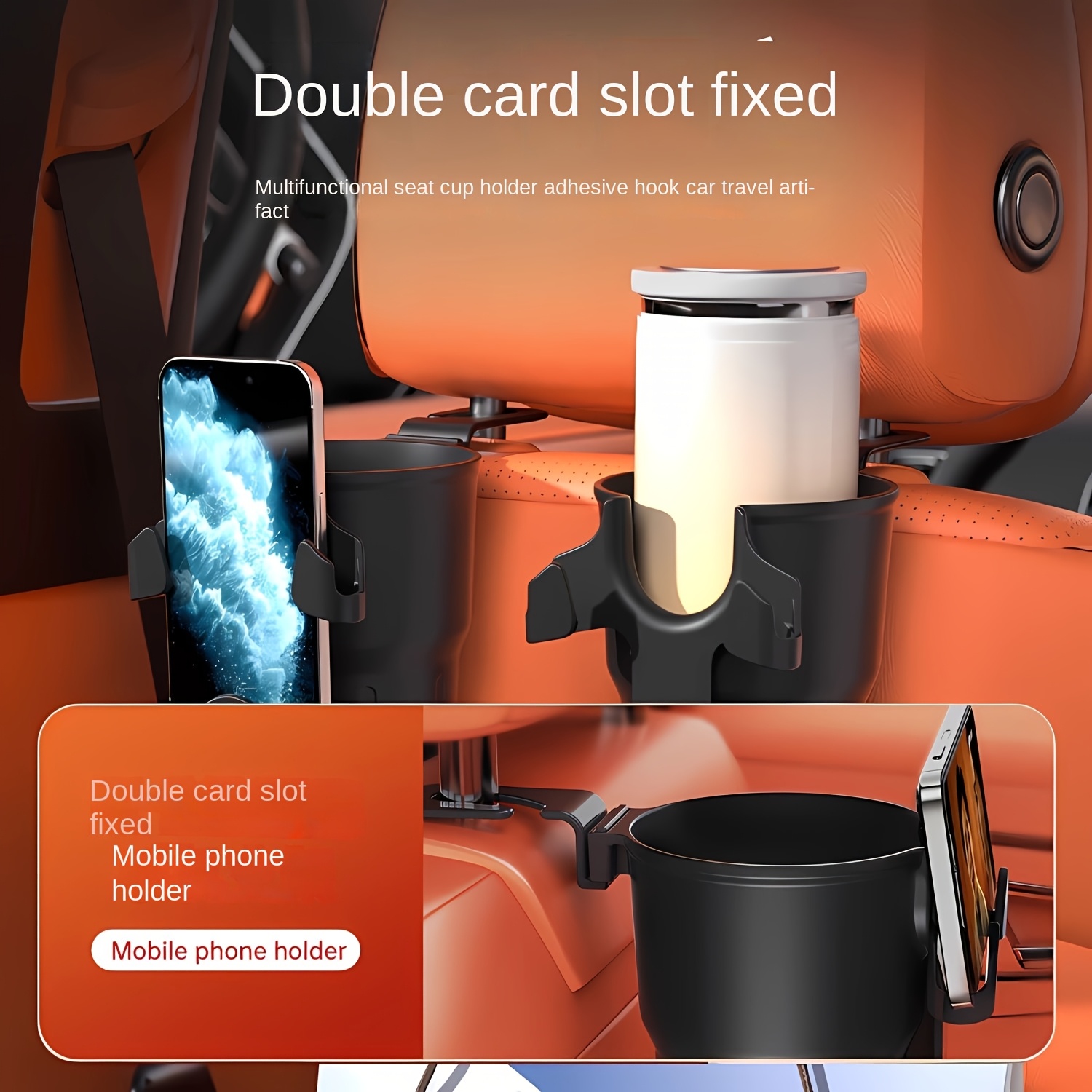 car seat backrest car cup holder hook multifunctional phone holder water bottle and cup holder car air outlet storage Product details 7