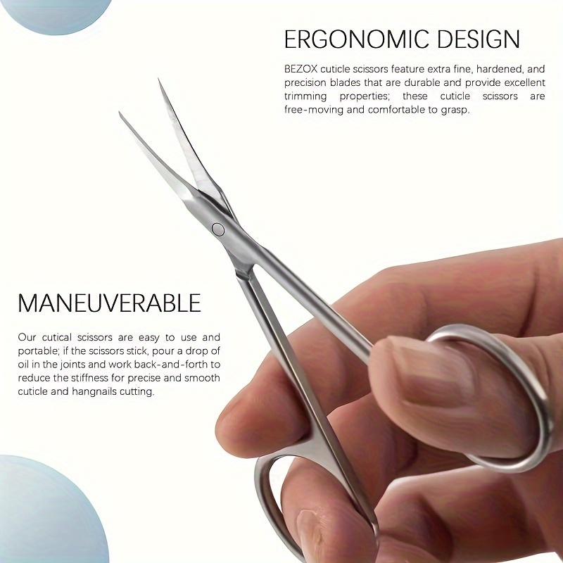 

Stainless Steel Precision Manicure Scissors, Nail & Cuticle Care, Hair Trimming, Rust-resistant Beauty Tool, Unscented, For Hand & Foot Nail Care - Ergonomic & Maneuverable Design