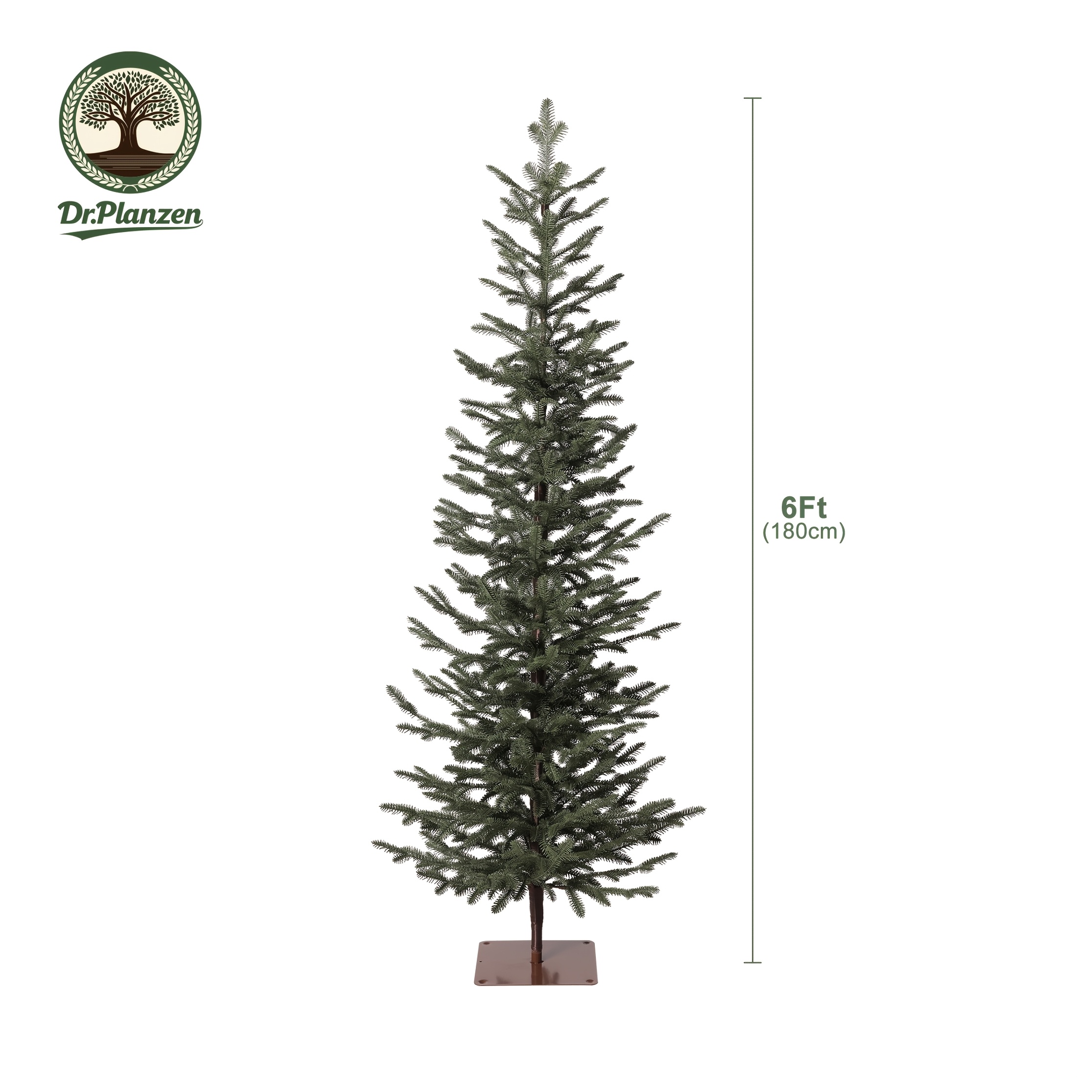 TEMU Artificial Pencil Christmas Tree Uv Resistant, 6ft/7ft Pine Tree With Soft Real Touch Textured Leaves, Sturdy Artificial Pine Tree For Porch