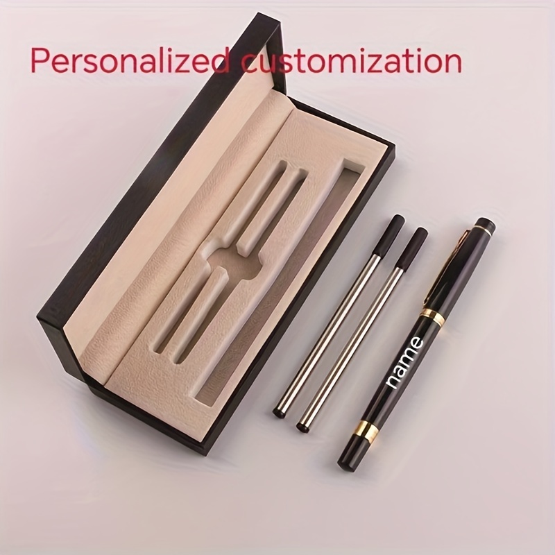 

[customized Product] 1set Pen + Pen Refill Gift Box Set Personalized Roller Ballpoint Pen, Neutral Pen, 0.5 . Custom Gift, Men And Women, Elegant Gift Box, Best Gift For Father's Day Writing Ceremony