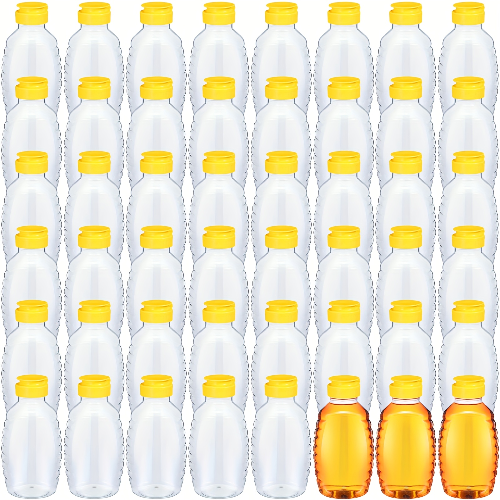 TEMU Outus 48-pack 16oz Clear Plastic Honey Jars With Lids - Squeeze Bottles For Honey Dispenser, No Electricity Needed, Bulk Empty Containers