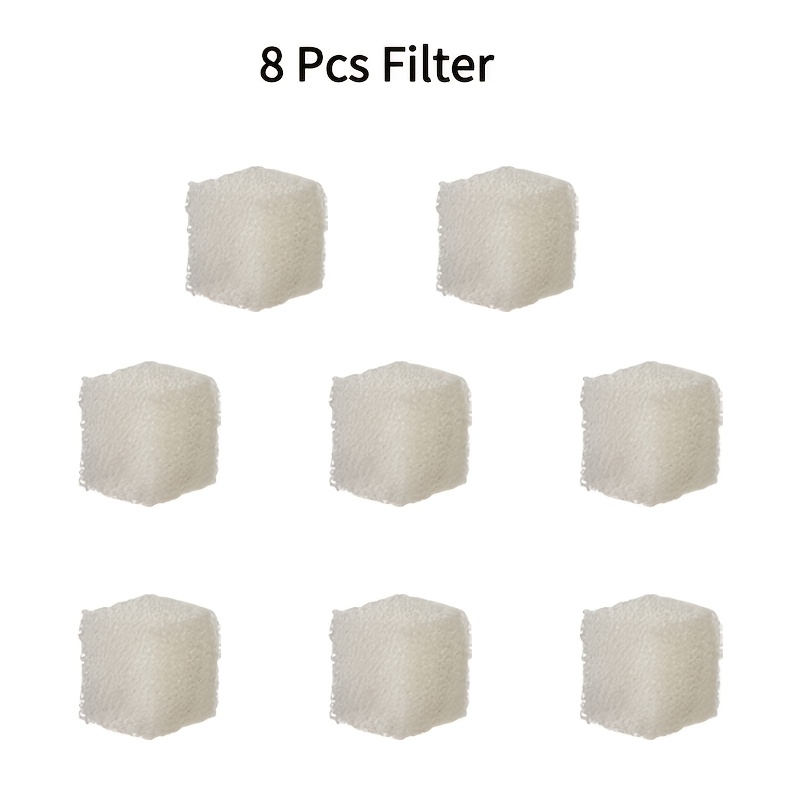 TEMU Lot de 8 filtres de rechange pour fontaine à eau pour chat - Cartouches de filtre en mousse, recharge en éponge pour fontaine, compatibles avec