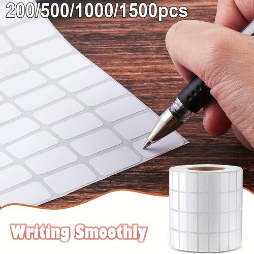 200/500/1000/1500pcs Diamond Painting Accessories Labels Storage Container Sticker Sheets Name Number Labels White Rectangle Stickers Small Blank Self Adhesive Writable Square Round Stickers 5D DIY Diamond Art Tools for Adults