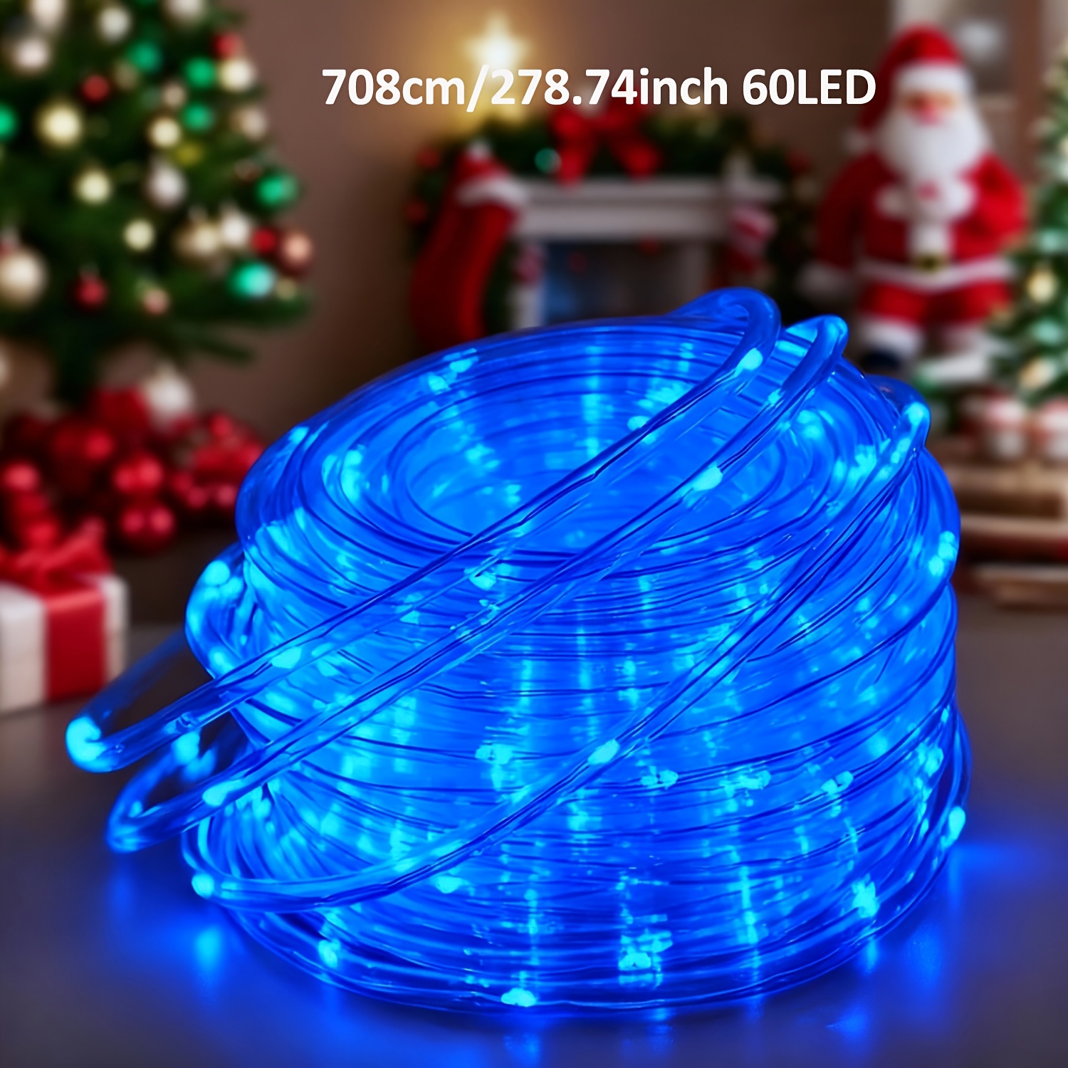 TEMU Décorations de Noël 220/160/110/60 LED, guirlandes lumineuses de Noël alimentées par USB, guirlandes lumineuses en corde, guirlandes lumineuses