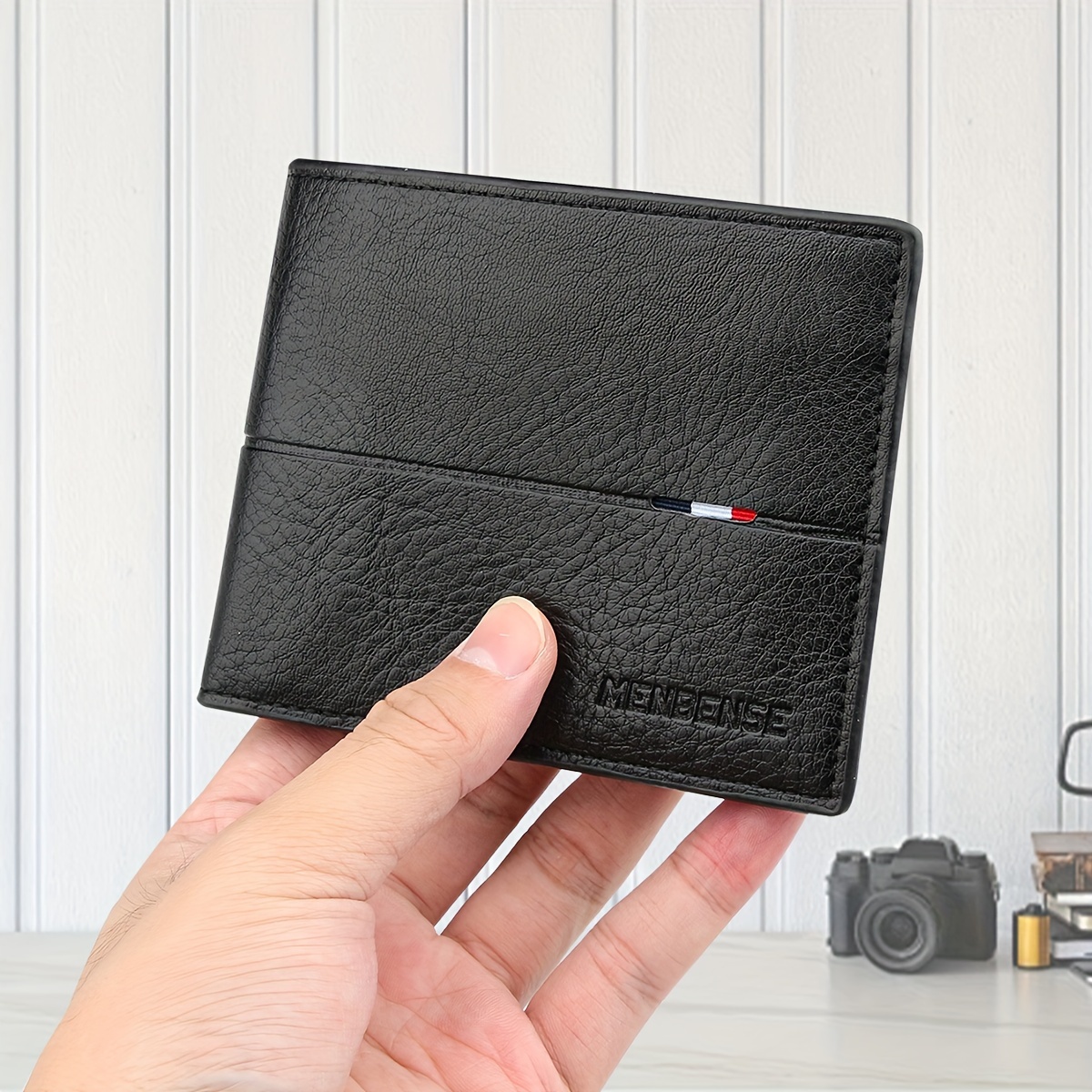 1pc Fashionable Men's Wallet Large Capacity Coin Purse Multi-Card Bank Credit Card Holder with Loose-leaf ID Holder