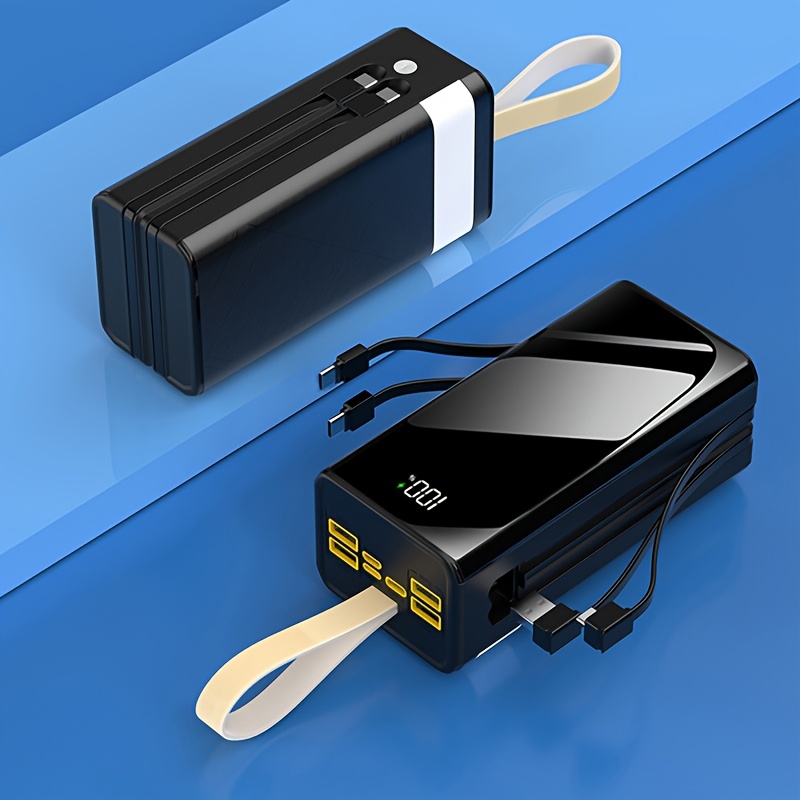 80000mah High-capacity Power Bank, Fast Usb Charging, With Data Cable/ Display/flashlight, Outdoor Emergency Battery…: retailer-supplied image