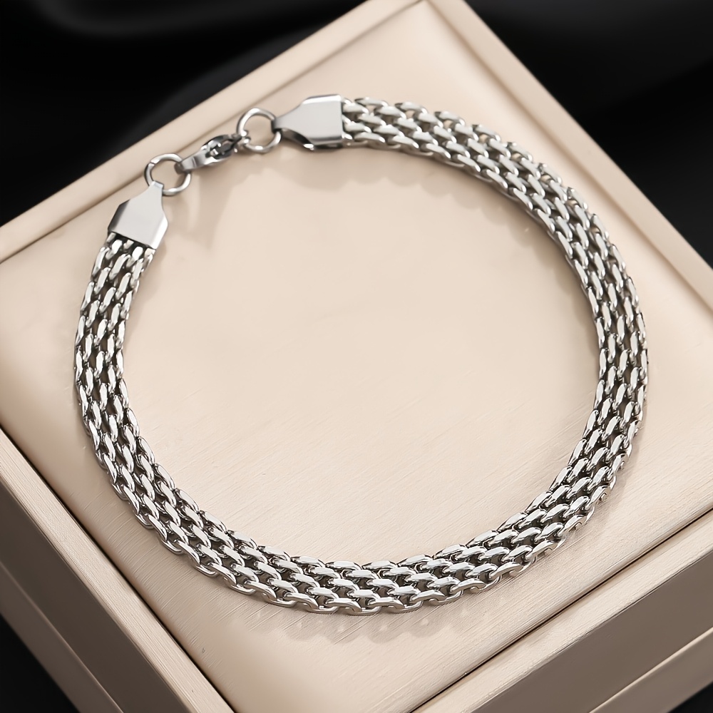 E-shop 1 Einfaches 304 Edelstahl Webarmband, Unisex, Geeignet für den täglichen Arbeitsweg