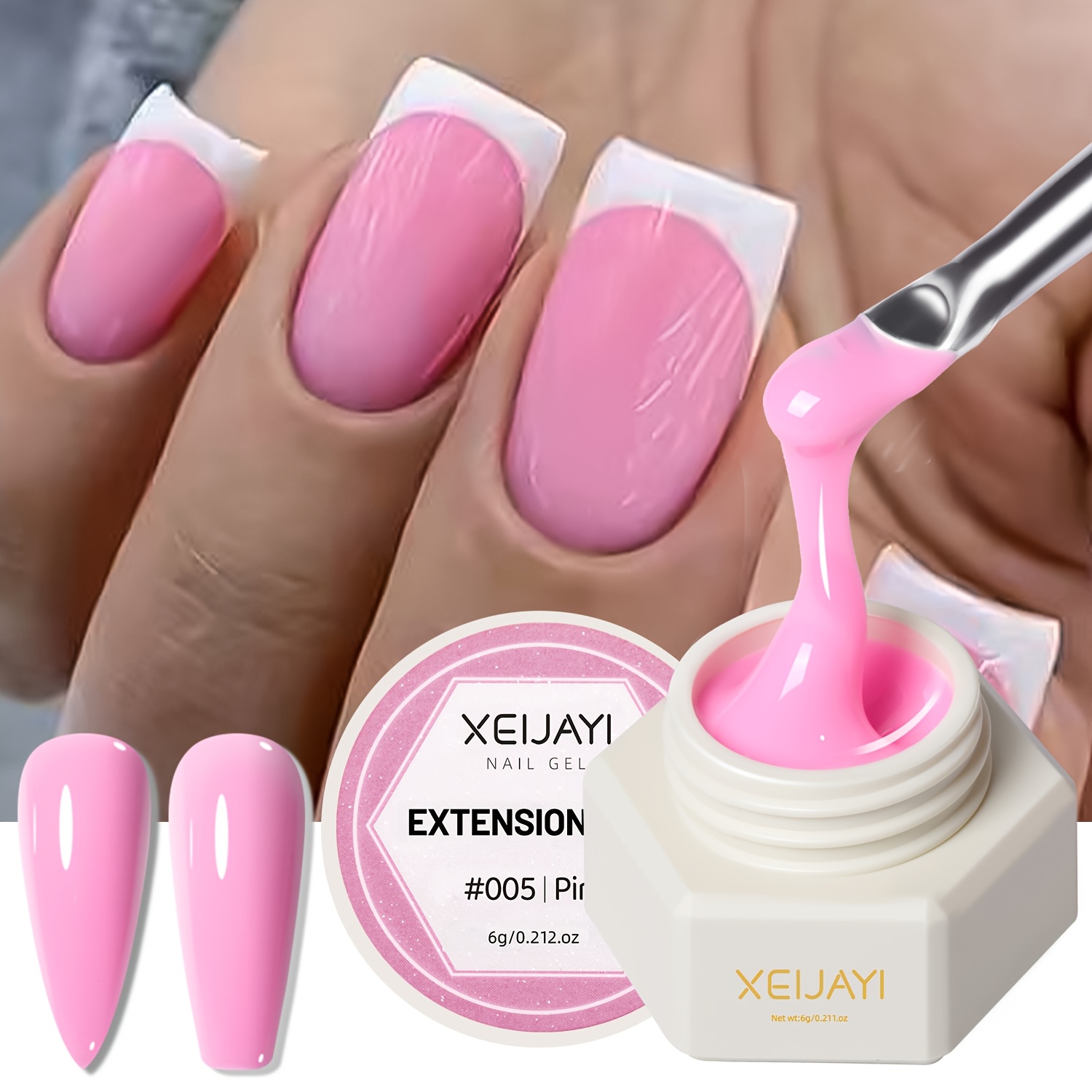 1pc 6g Solid Builder Gel For Nails, Extension Hard For Nail Gel, Non-sticky Hand For Nail Sculpture Gel, Acrylic Extension For Nail Gel For Nail Art
