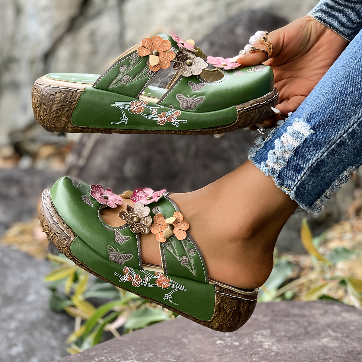 chaussons à talon compensé femmes imprimé Temu Switzerland