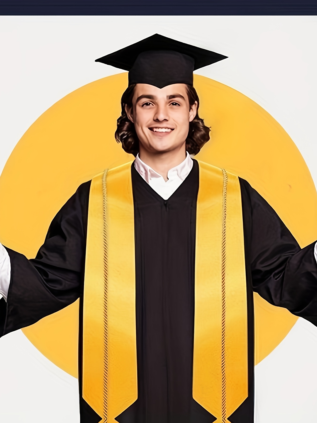 Abschlusshut Mit Schärpe '2024 I GRADUATED' - Für Bachelor, Uni, Hochschule - Inkl. Quaste & Jahreszahl-Anhänger