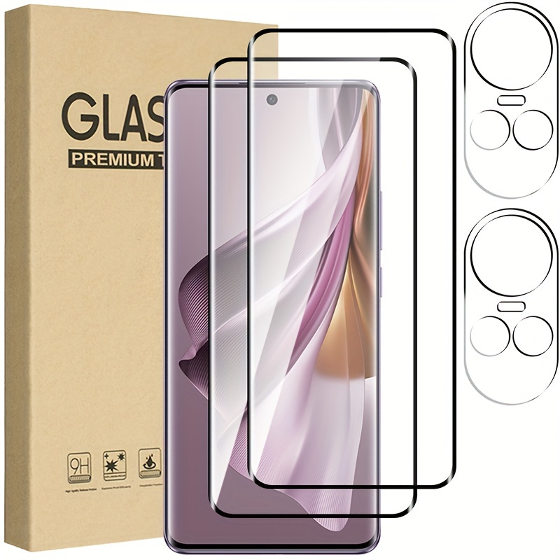 

2+2 Packs Screen Protector For Oppo Reno 10 5g/ Reno 10 Pro 5g 6.7inch With Camera Lens Protector, Tempered Glass Film, Hd Clear
