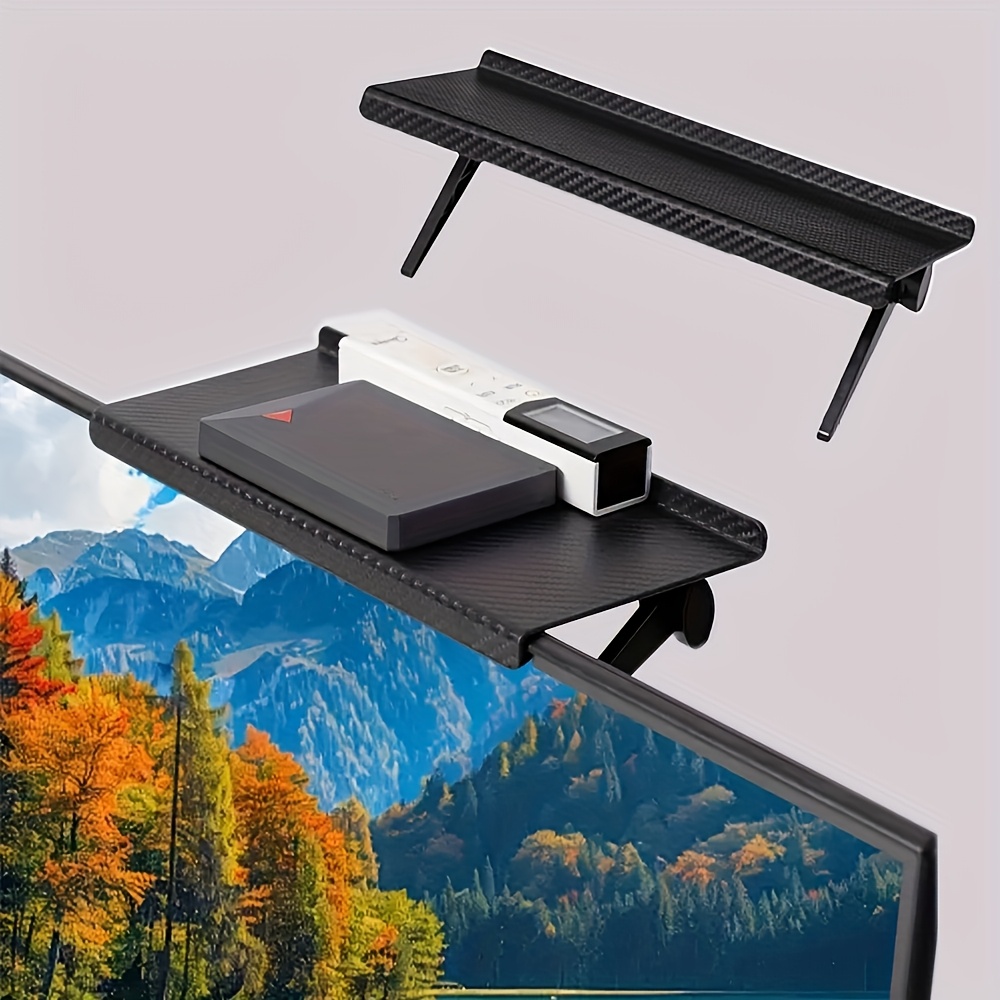 1 件碳纖維電視機架，無線路由器和有線電視機上盒支架，免鑽孔的收納整理架，節省空間，適用於客廳家用電腦雜物，塑膠製，安裝簡便，角度可調整 商品详情 7