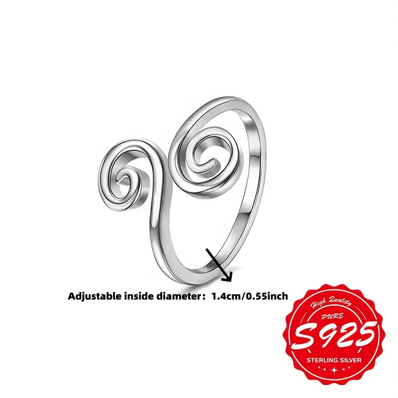 S925 Sterling Silver Bohemian Ankle Ring for Women Adjustable Spiral