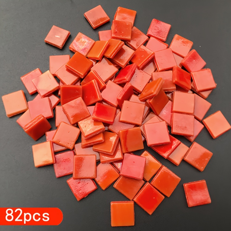 TEMU 82pcs Of Gradient Glass Mosaic Particles, 0.591 Inch, Suitable For , Home Decoration, And Art Craft Projects, For Wall Inlay And Handmade