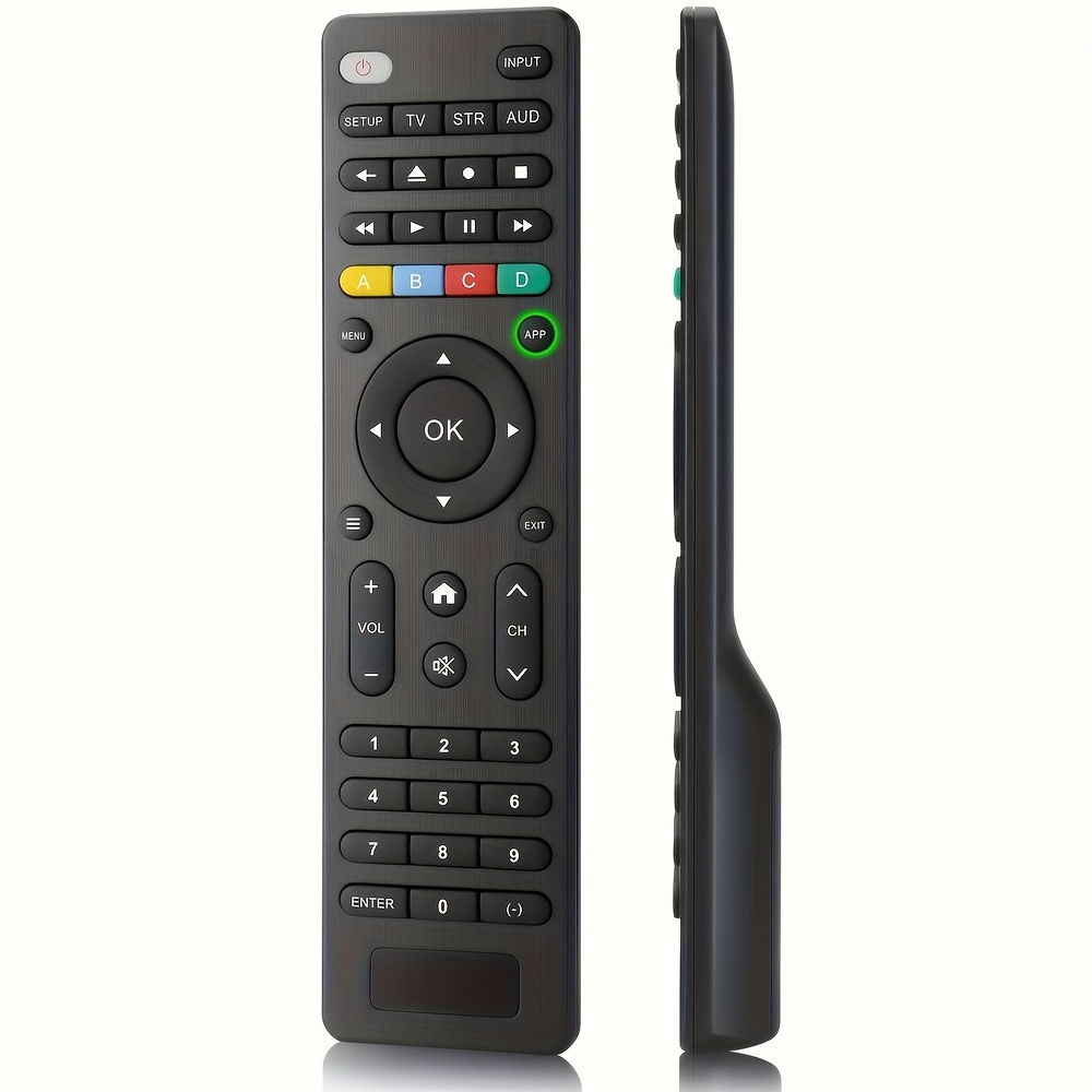 TEMU Remote Control For,, , , Hisense, Tcl, Insiginia, Emerson, Smart Tvs - Easy Setup, 3-device Compatibility (tvs/streaming Players/audio), Black